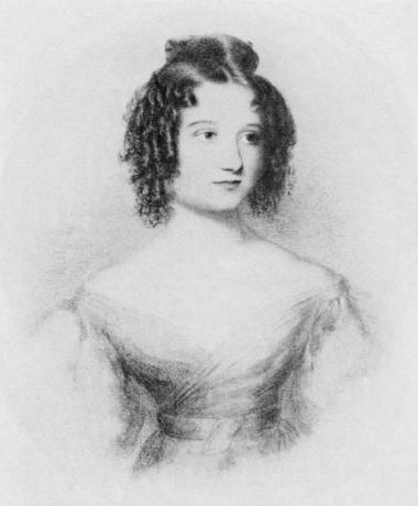 Gambar Ada Byron (Augusta Ada King-Noel, Countess of Lovelace) yang berusia 17 tahun, putri Lord Byron.