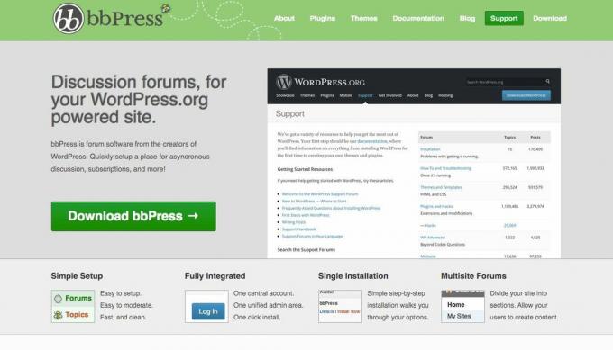 Tangkapan layar alat forum online gratis bbPress