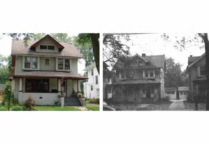 Homeowner's Toledo Foursquare pada tahun 2005 dan sekitar tahun 1937