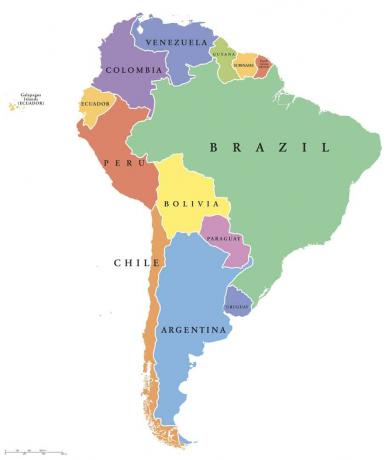 Peta politik negara bagian Amerika Selatan
