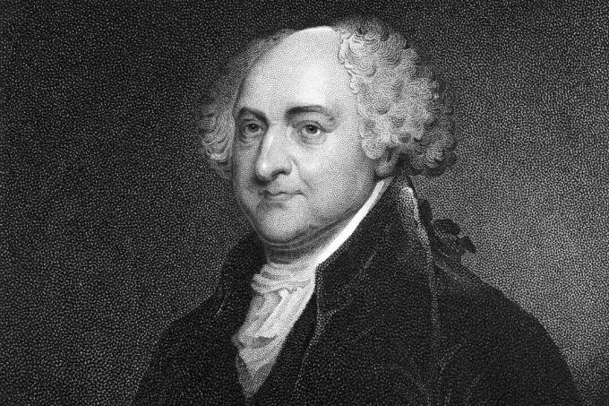 Potret terukir Presiden John Adams