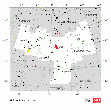 Grafik IAU menunjukkan konstelasi Andromeda.