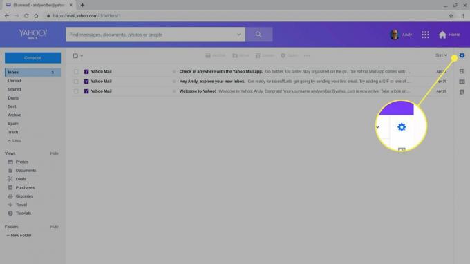 Perlengkapan Pengaturan di Yahoo Mail