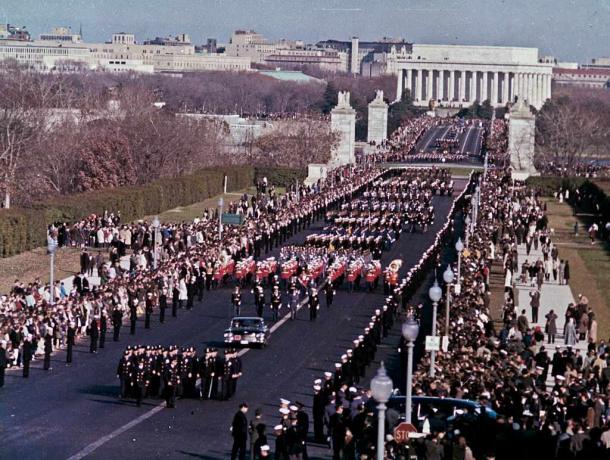 Prosesi Pemakaman Presiden John F. Jembatan Memorial Lintas Lintas Kennedy