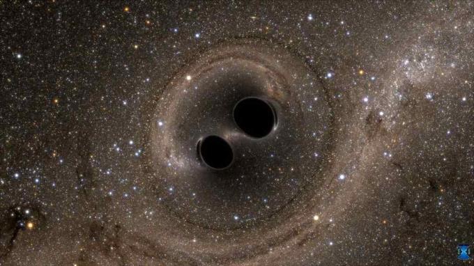 lubang hitam bertabrakan untuk menciptakan gelombang gravitasi