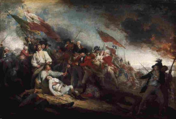 Kematian Jenderal Warren di Pertempuran Bunker Hill, 17 Juni 1775, dilukiskan oleh John Trumbull.