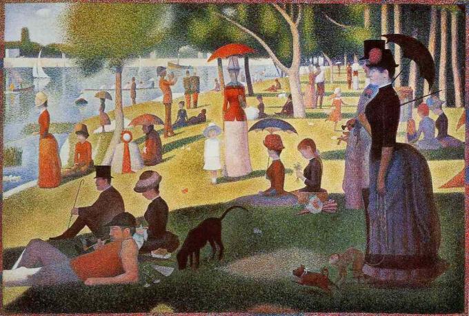 Minggu di Pulau la Grande Jatte oleh Georges Seurat