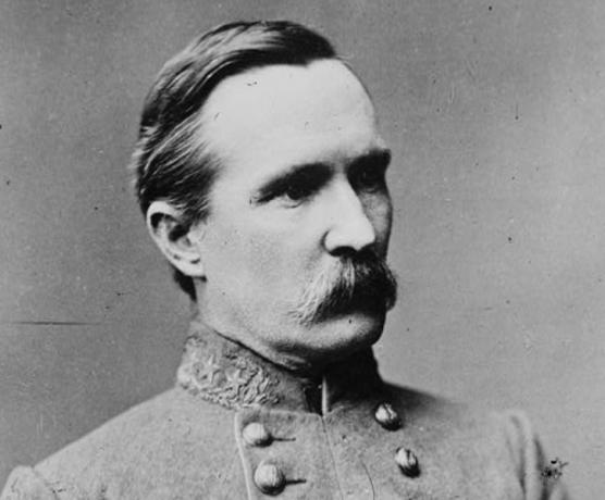 Mayor Jenderal Henry Heth mengenakan seragam Tentara Konfederasi.