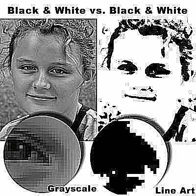 B/W Grayscale vs B/W Garis Seni