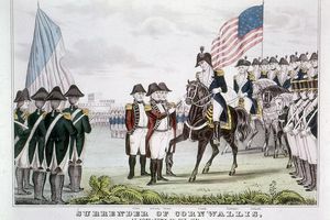 'Menyerah Cornwallis', Yorktown, Virginia, 1781.