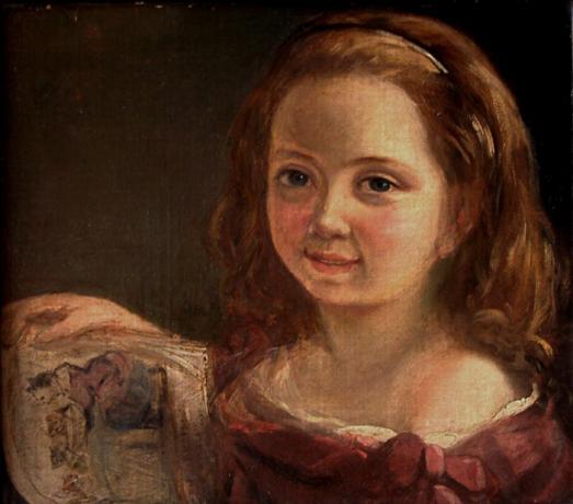 Ada Byron (Ada Lovelace), berusia tujuh tahun, oleh Alfred d'Orsay, 1822.