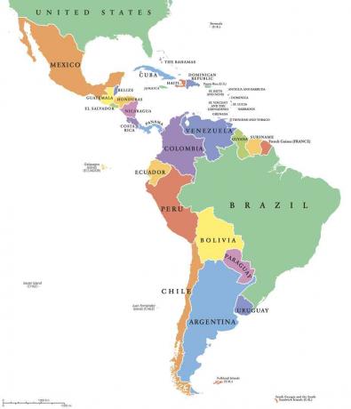 Peta politik negara bagian Amerika Latin