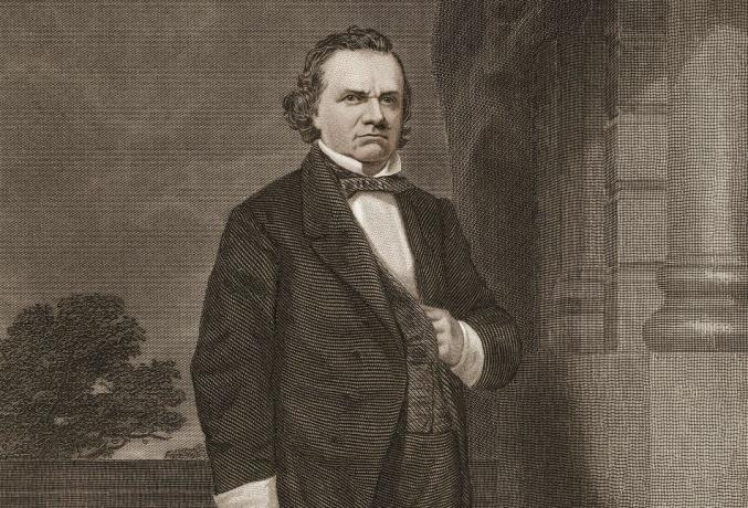 Potret terukir Senator Stephen Douglas