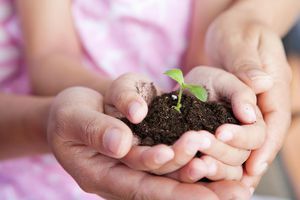 Ibu dan anak perempuannya berkebun