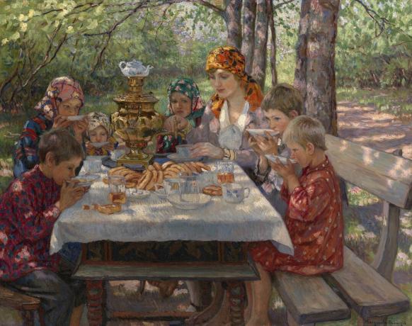 Tamu-tamu Guru. Artis: Bogdanov-Belsky, Nikolai Petrovich (1868-1945)