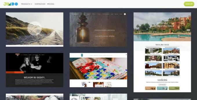 Tangkapan layar Jimdo.com.