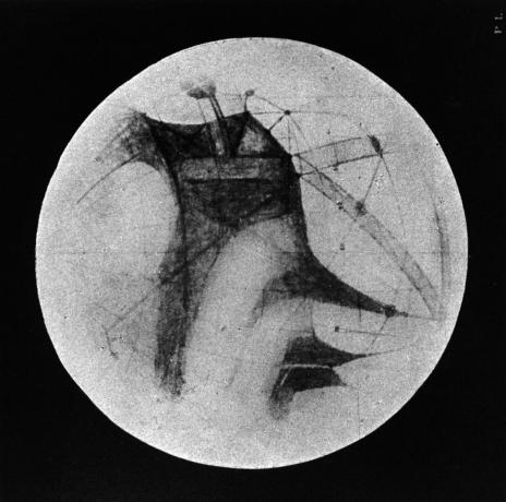 Gambar karya Percival Lowell (1896) yang menggambarkan 