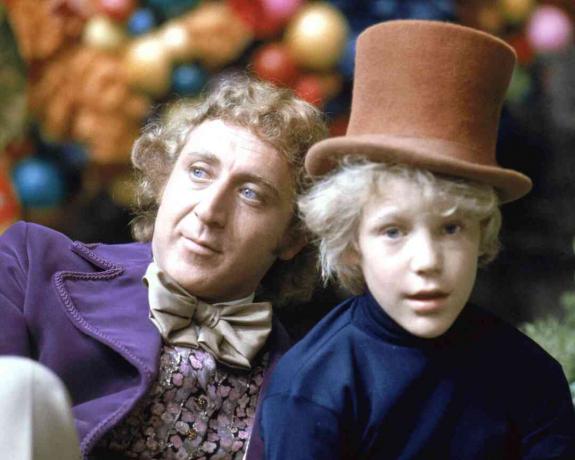 Gene Wilder dan Peter Ostrum dalam karakter sebagai Willy Wonka dan Charlie