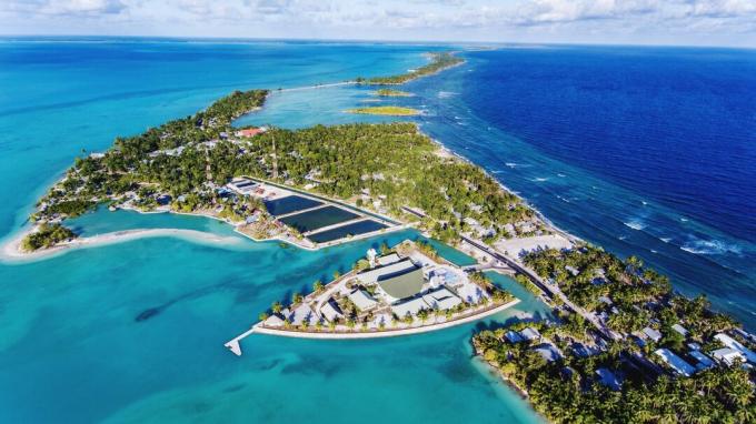 Foto Udara dari pulau kiribati