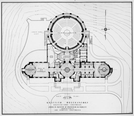 Denah Observatorium Griffith pada tahun 1933.