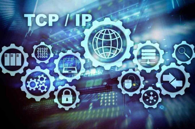 Grafik istilah jaringan komputer TCP/IP
