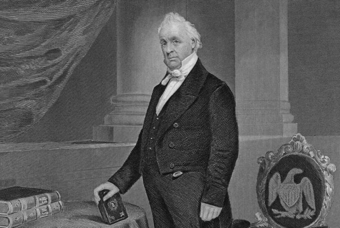 Potret terukir Presiden James Buchanan